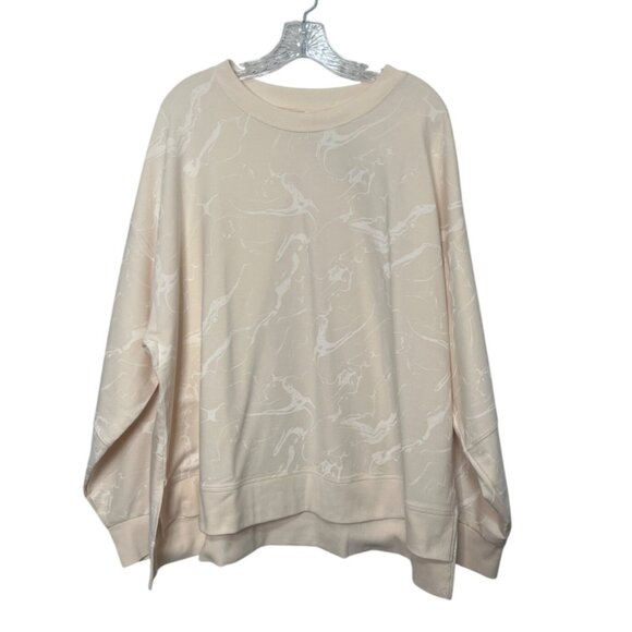 All In Motion French Terry Sweatshirt Womens 2X Ivory New - Picture 2 of 9